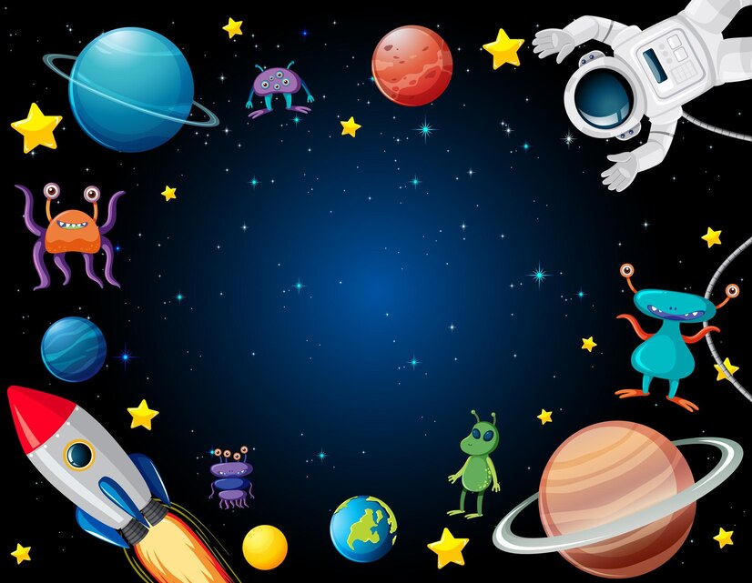 Papier‎ peint‎ enfant‎ astronautes‎ et‎ fusée