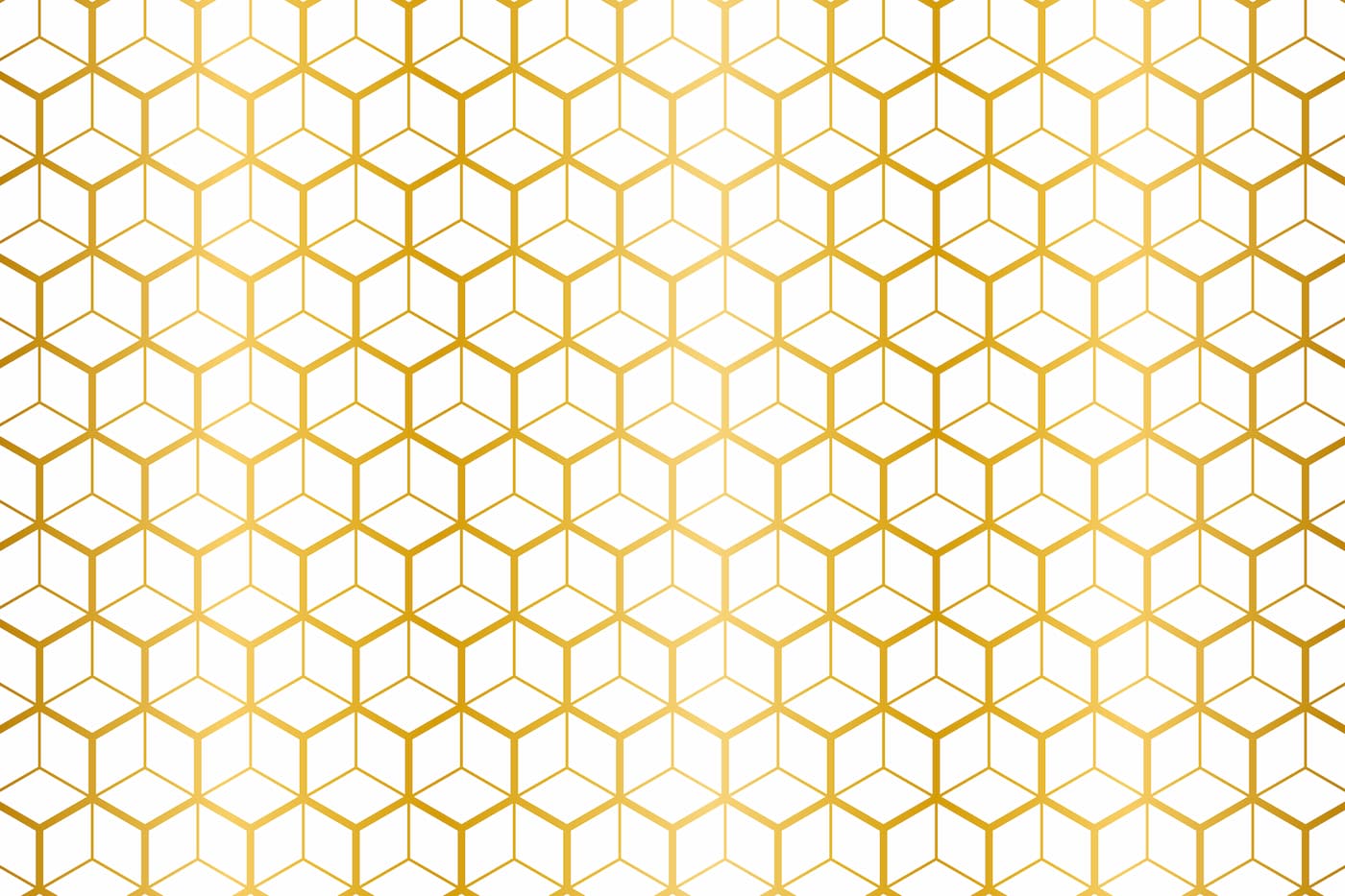 Papier peint géométrique hexagone or