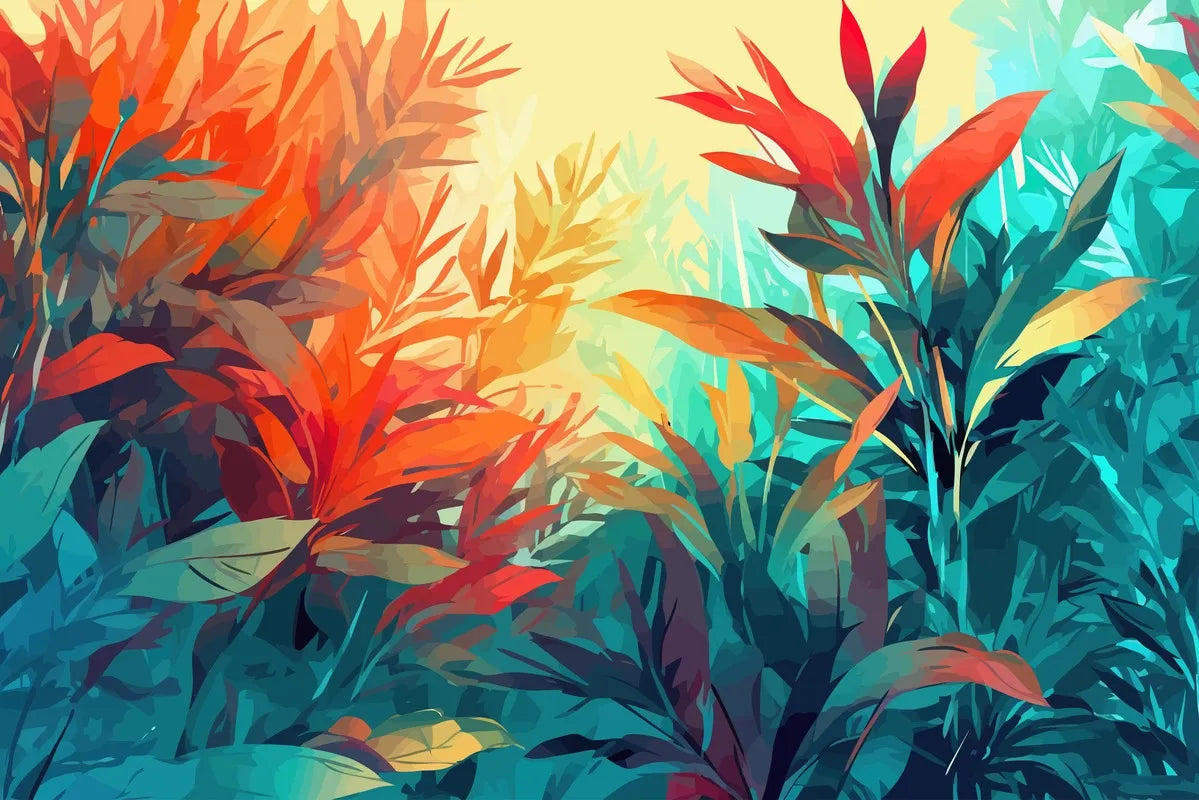 Papier‎ peint‎ plantes‎ tropicales‎ vintage