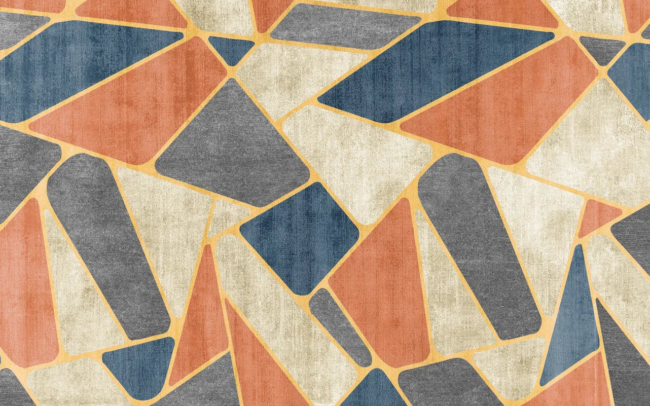 Papier peint motifs géométriques colorés