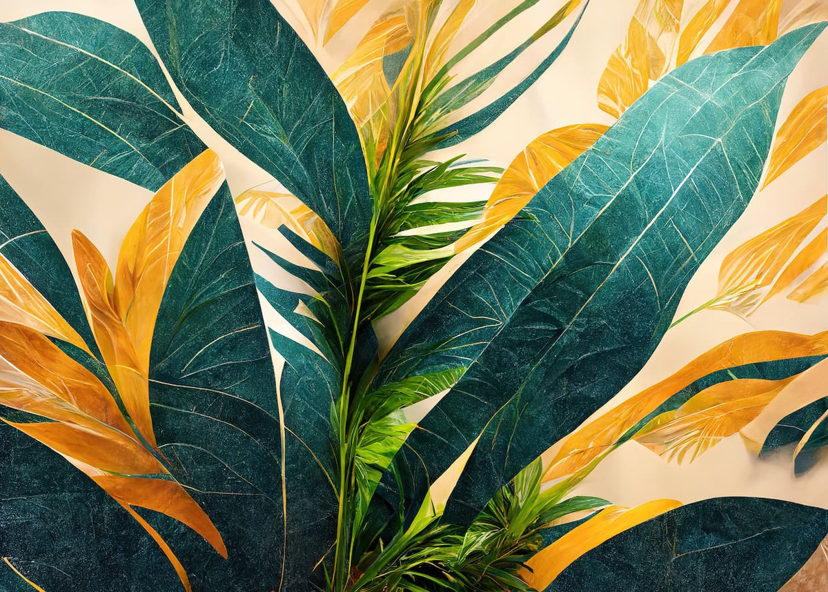 Papier peint feuillage tropical design – Le monde du papier peint