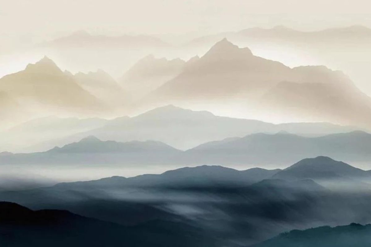 Papier‎ peint‎ dessin‎ paysage‎ montagneux