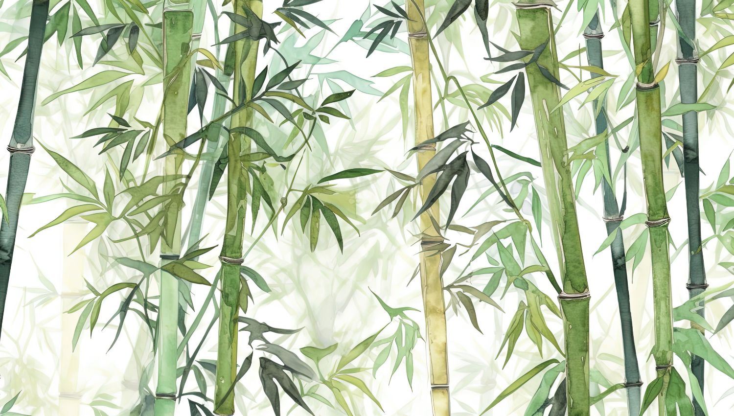 Papier peint feuillage bambou
