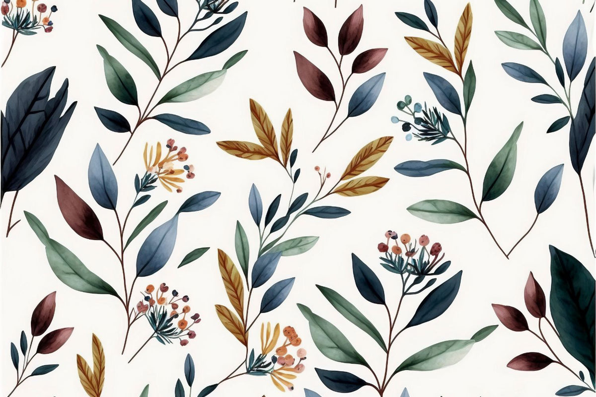 Papier‎ peint‎ feuilles‎ et‎ fleurs