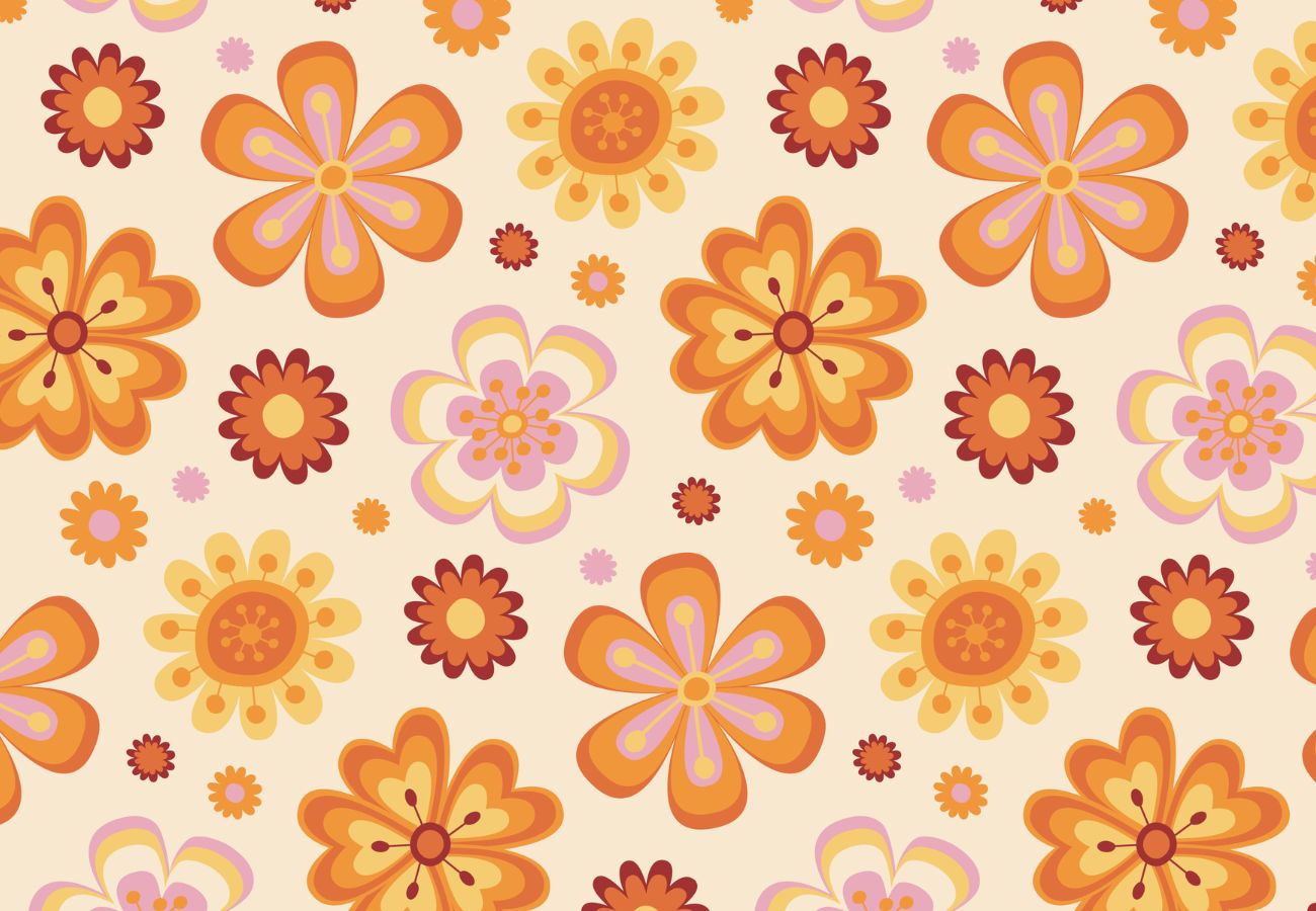 Papier‎ peint‎ fleurs‎ des‎ années‎ 70
