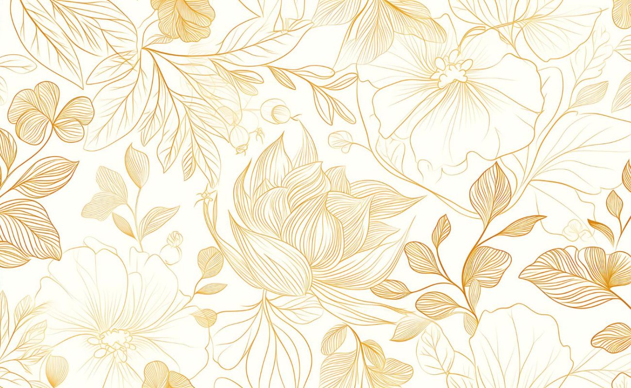Papier‎ peint‎ fleurs‎ dorées