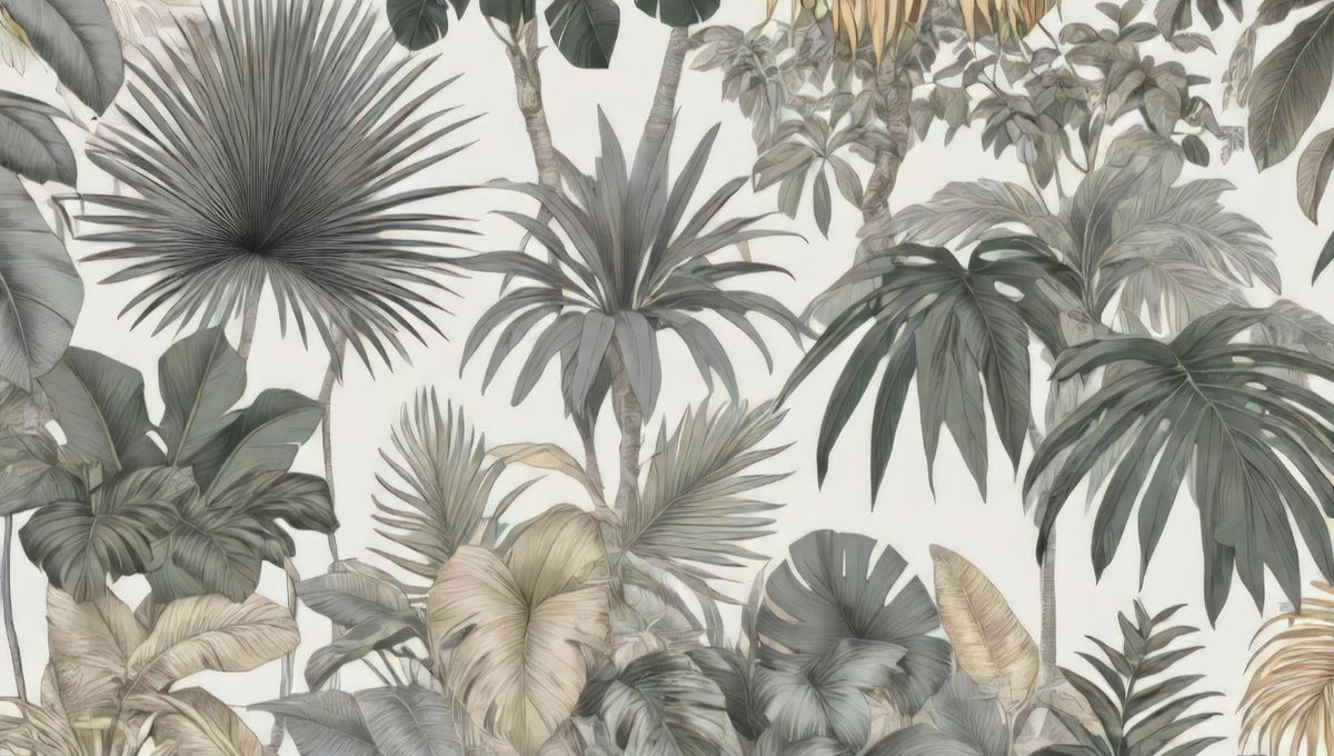 Papier‎ peint‎ fleurs‎ exotiques