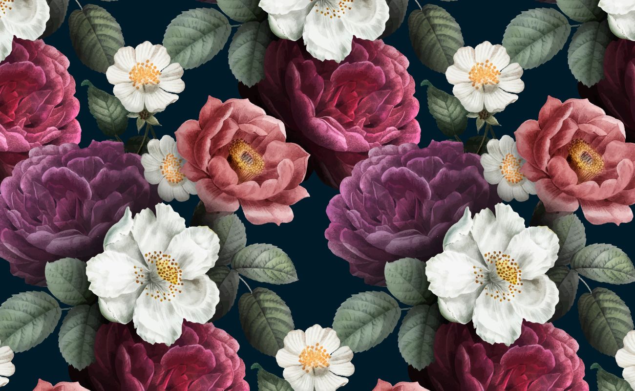 Papier‎ peint‎ grosses‎ fleurs
