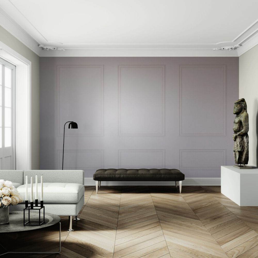 Papier‎ peint‎ effet‎ moulures‎ trompe‎ l'oeil
