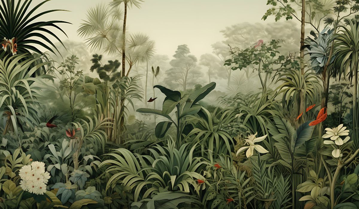 Papier‎ peint‎ tête‎ de‎ lit‎ jungle