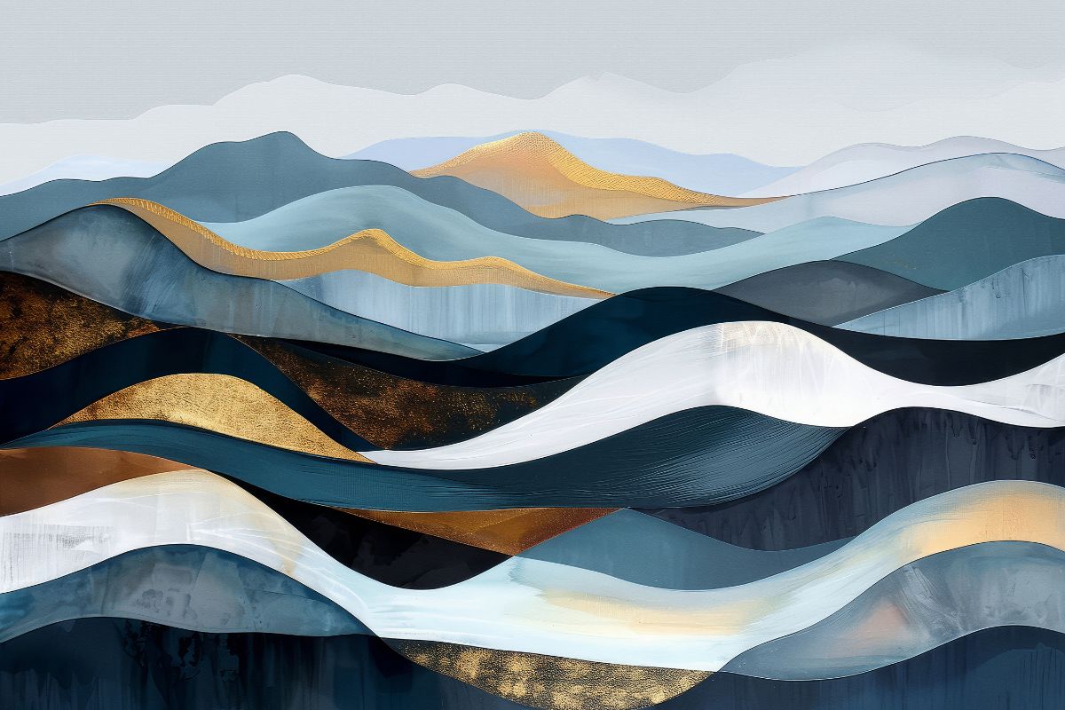 Papier peint montagne abstrait