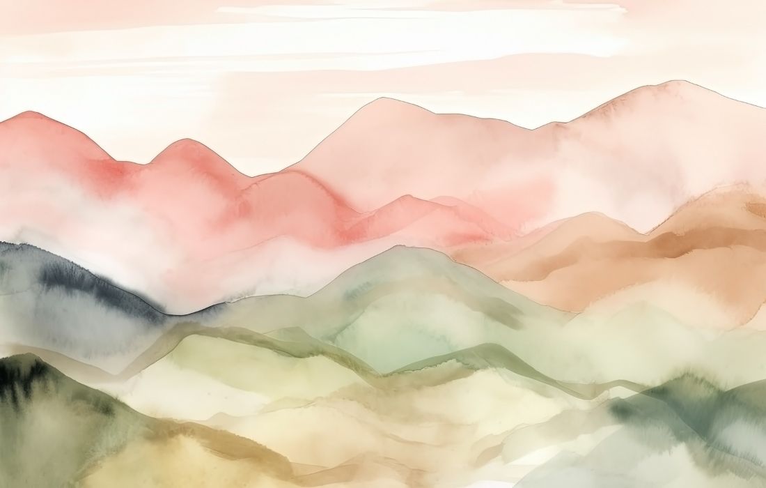 Papier peint montagne aquarelle