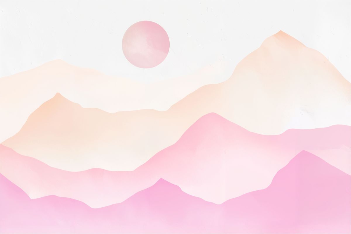 Papier peint montagnes roses