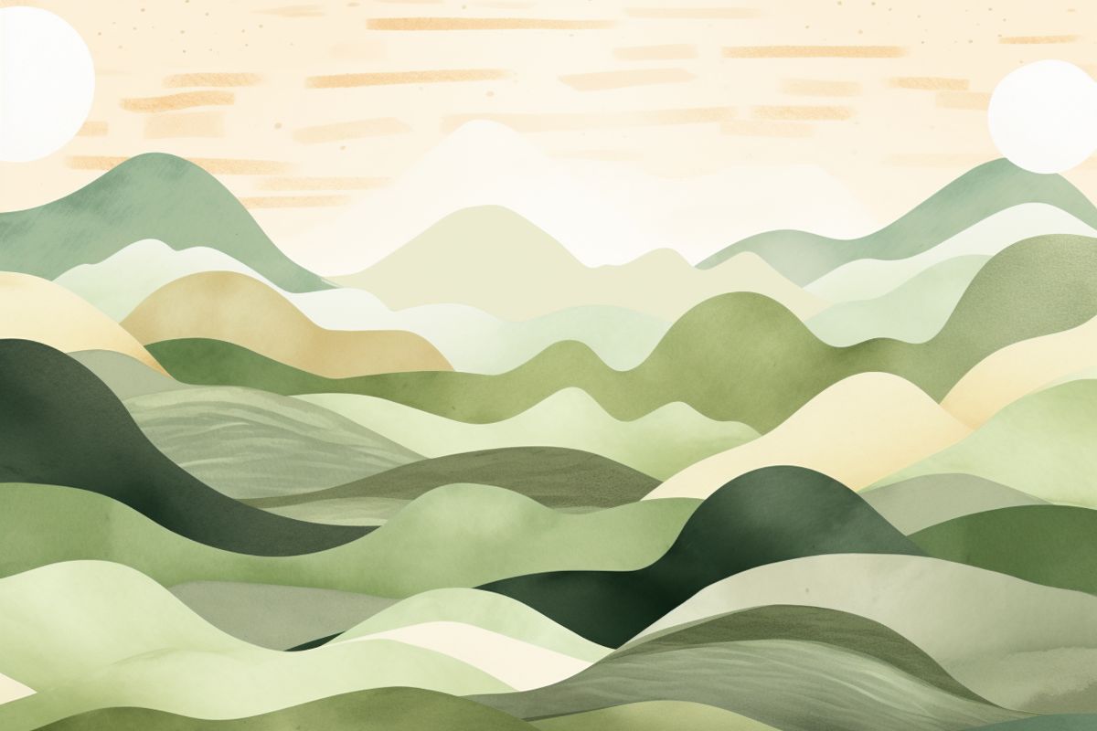 Papier peint montagnes vertes