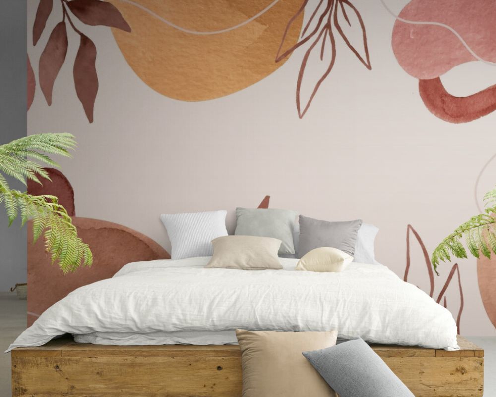 Papier peint terracotta bohème chic mur chambre