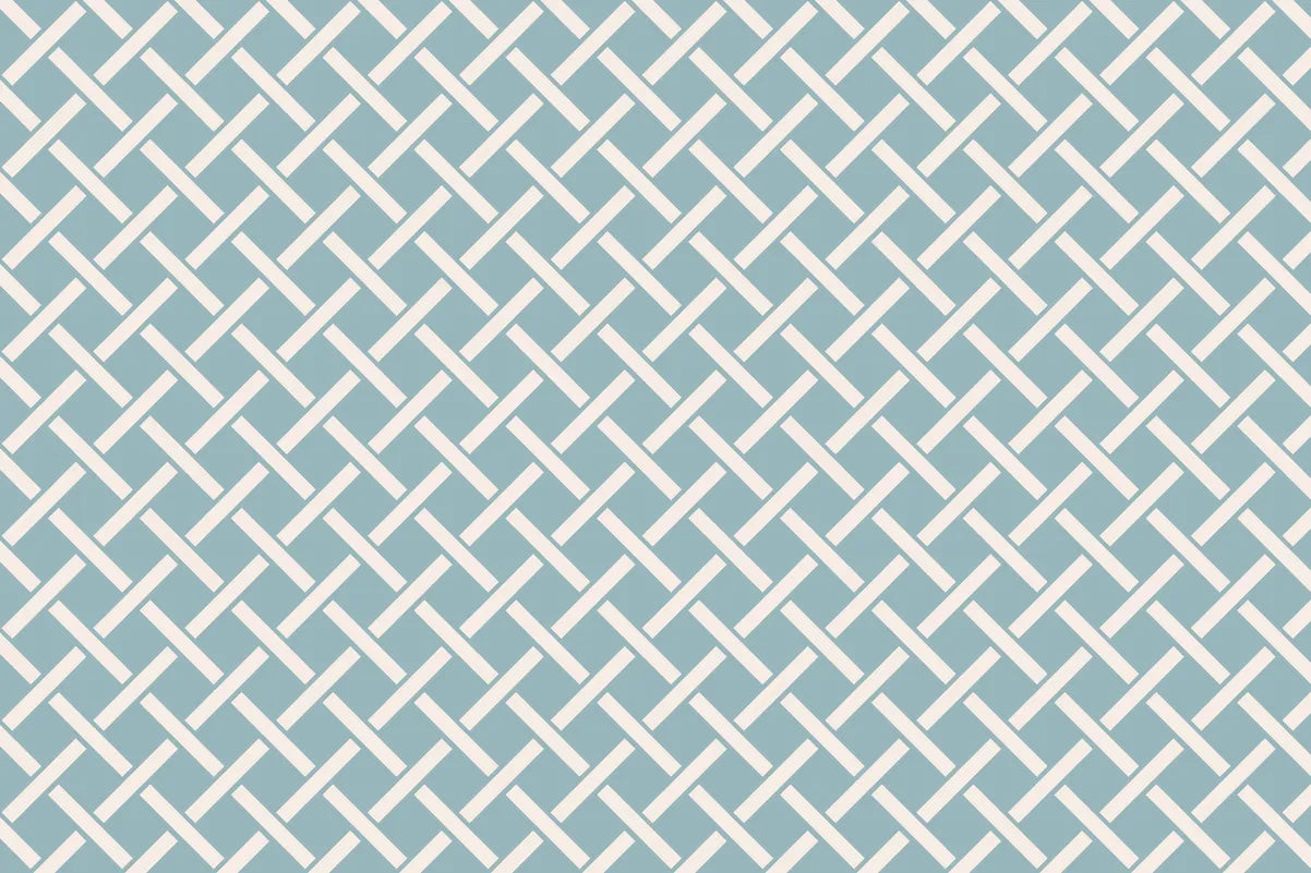 papier peint treillis bleu treillage