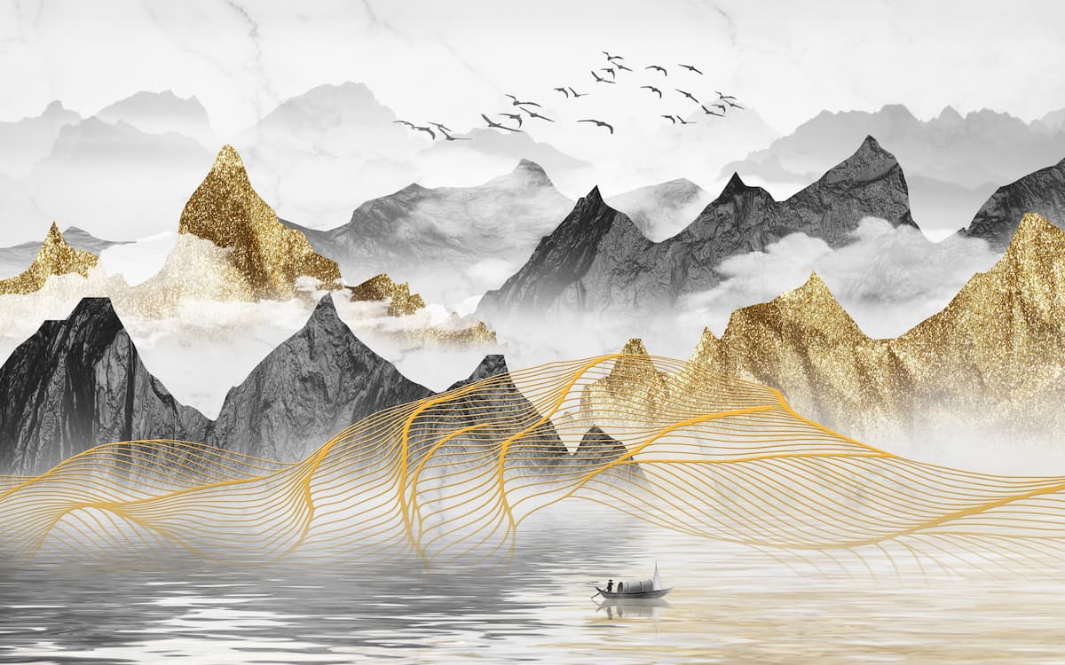 Papier peint montagnes chinoise