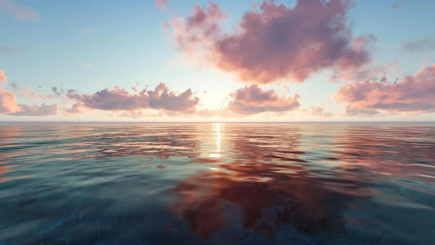 Papier peint océan et coucher de soleil
