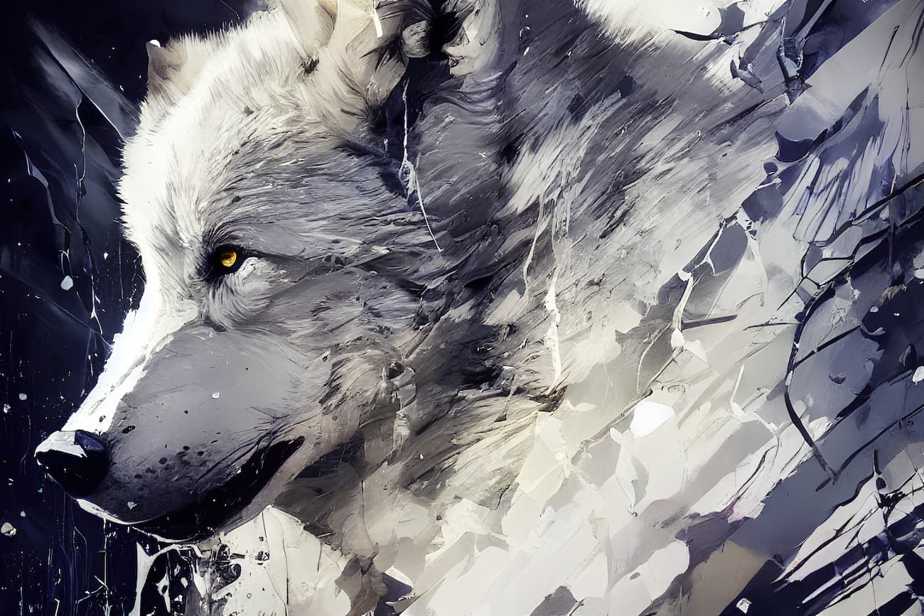 Papier‎ peint‎ art‎ abstrait‎ loup