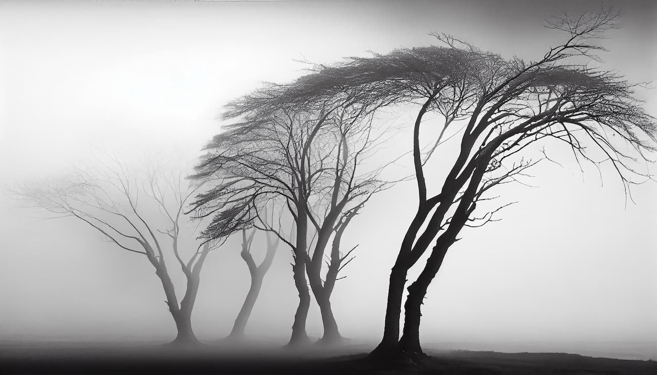Papier‎ peint‎ arbre‎ noir‎ et‎ blanc