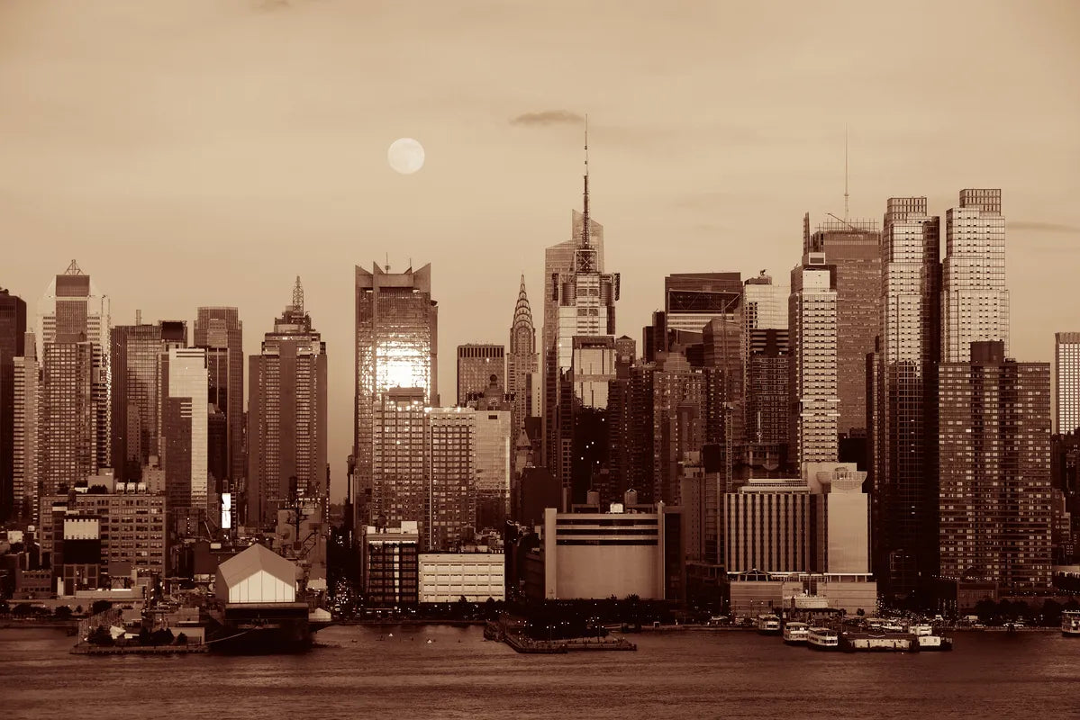 Papier peint panoramique new york coucher de soleil