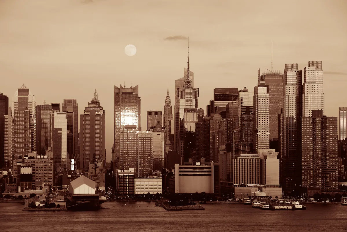 Papier‎ peint‎ panoramique‎ new‎ york‎ coucher‎ de‎ soleil