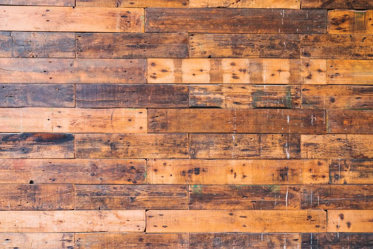 Papier peint planches bois marron