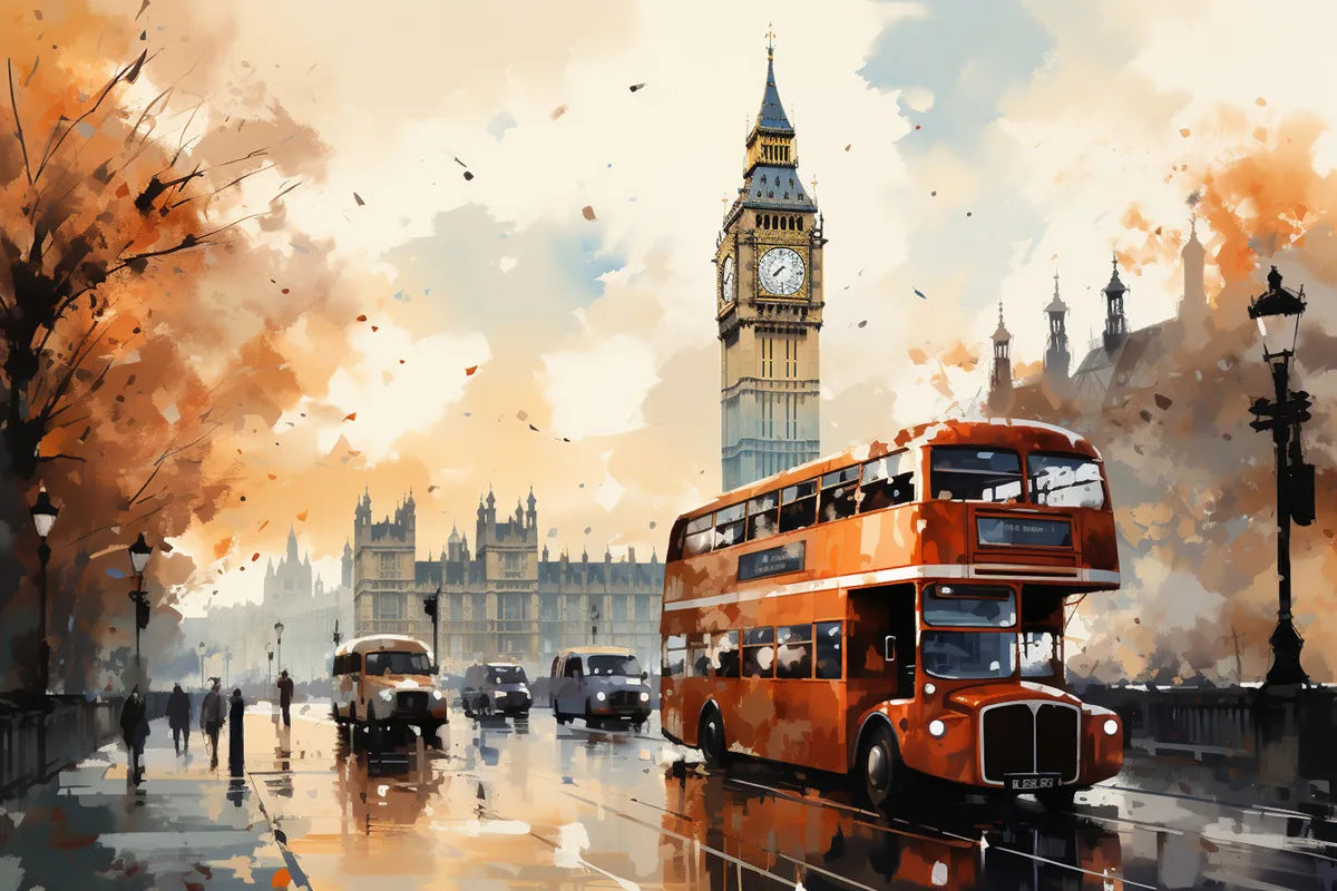 Papier‎ peint‎ panoramique‎ rue‎ de‎ londres‎ et‎ big‎ ben