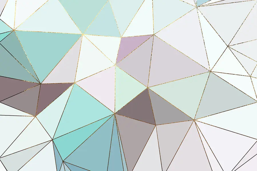 Papier‎ peint‎ triangles‎ vert‎ clair‎ et‎ doré