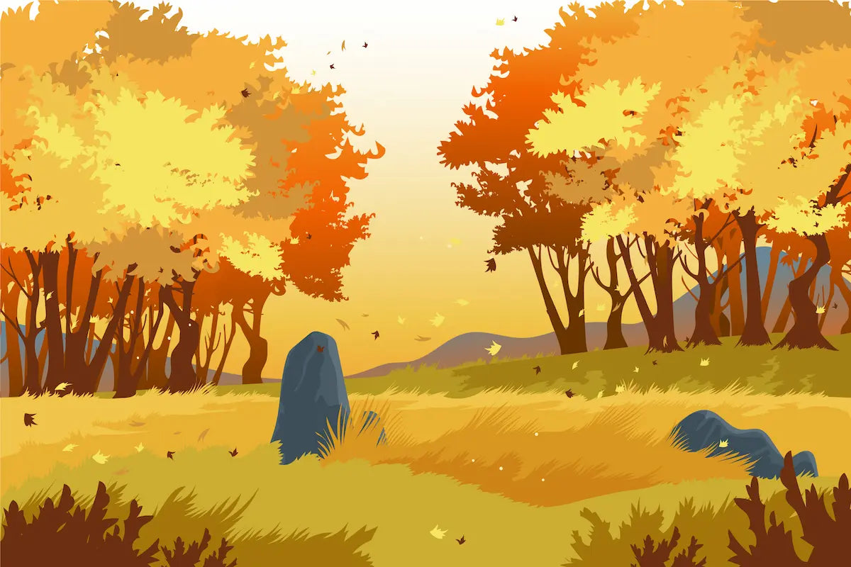 Papier peint enfant forêt d'automne