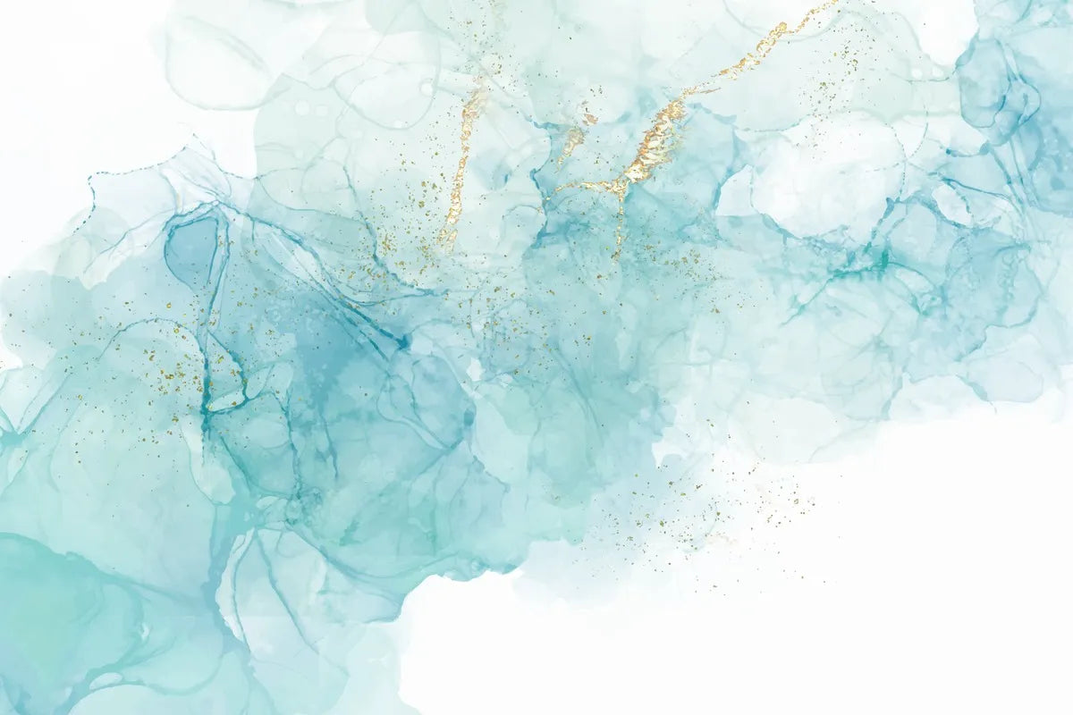 Papier‎‎ peint‎‎ aquarelle‎‎ bleu‎‎ et‎‎ doré
