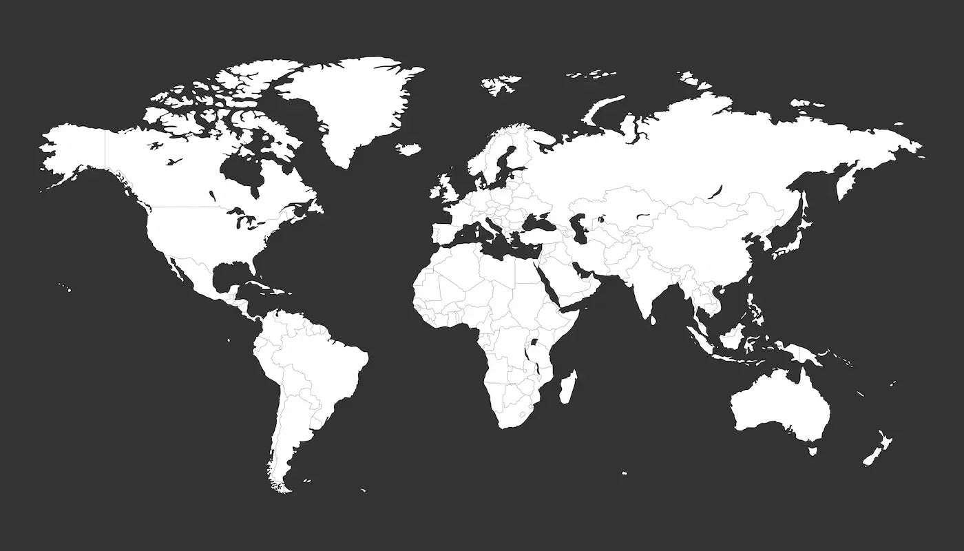 Papier peint carte du monde noir et gris