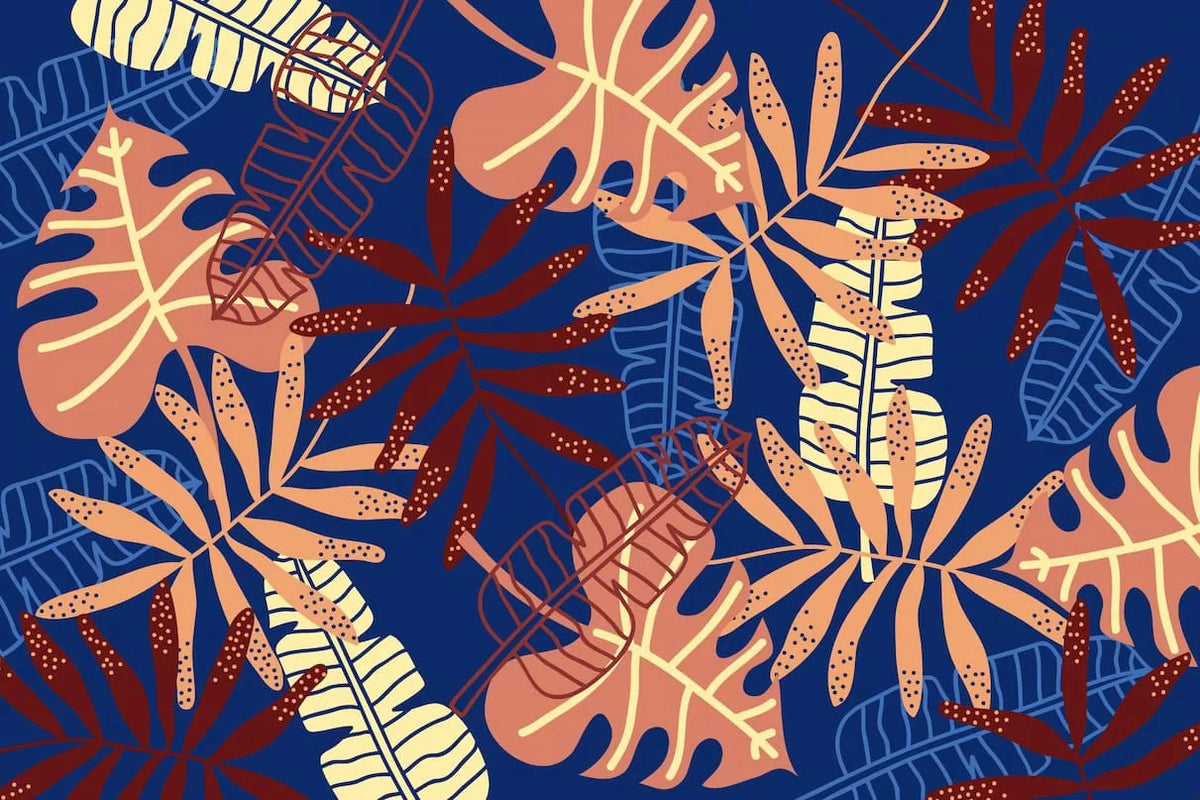 Papier peint feuillage tropicale nordique