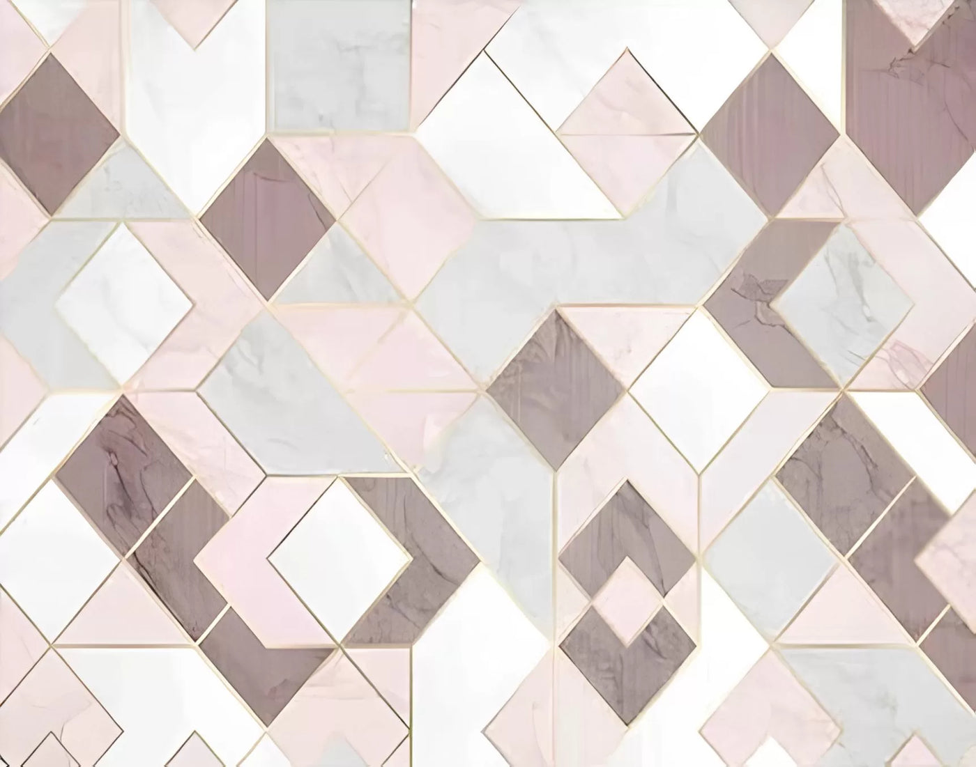 Papier‎ peint‎ motifs‎ géométriques‎ roses