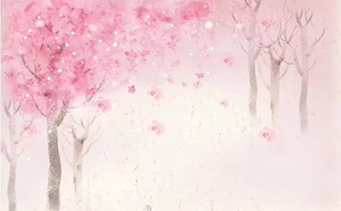 Papier peint enfant cerisiers en fleurs