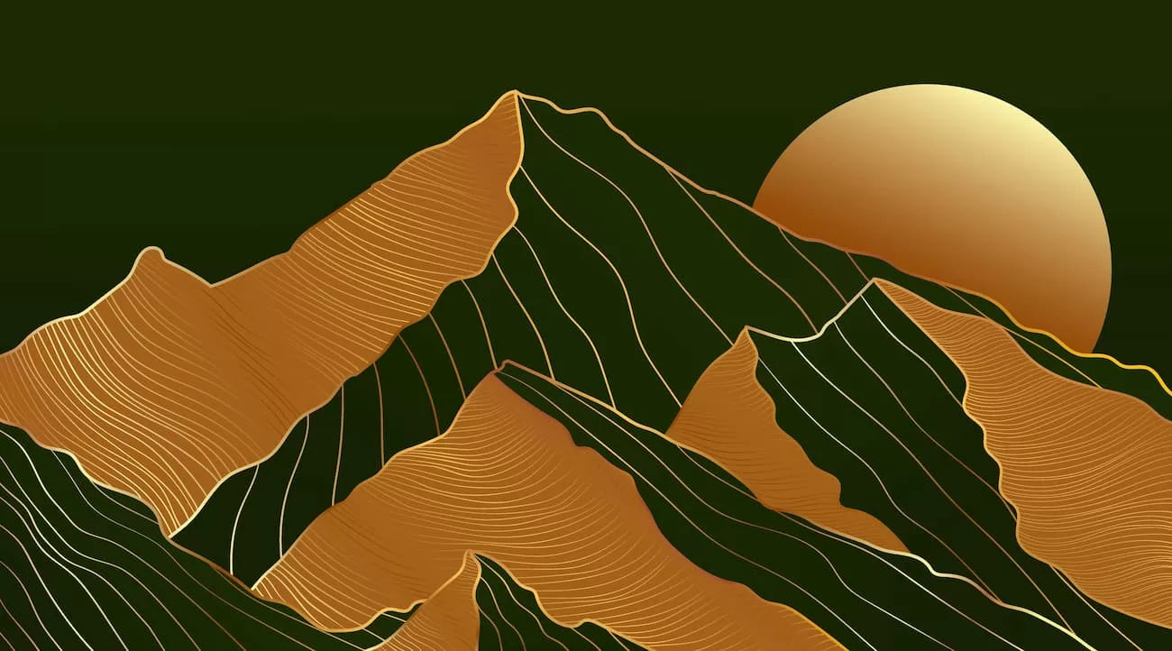 Papier peint design montagnes géométriques
