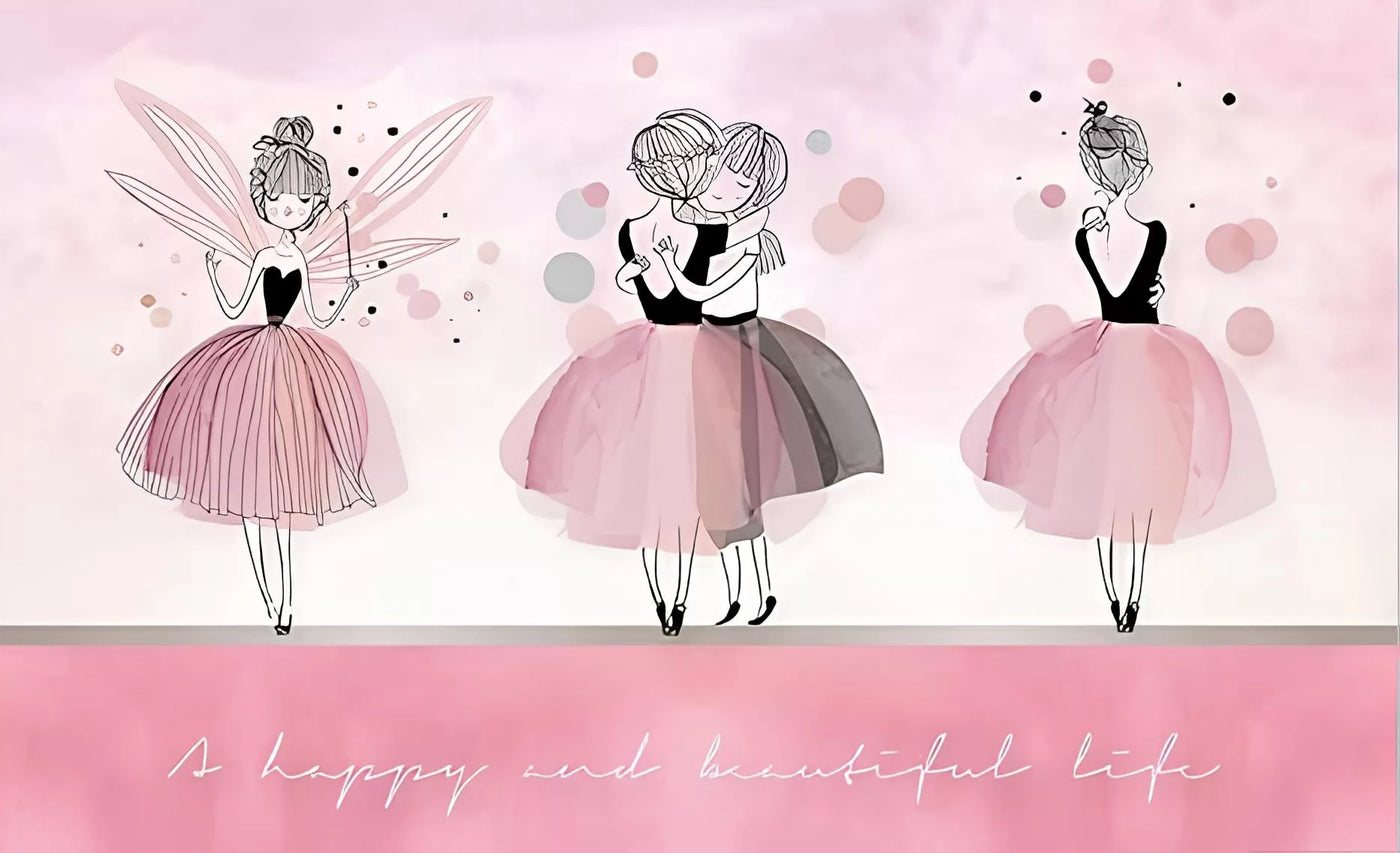 Papier‎ peint‎ enfant‎ ‎ danseuses‎ ballerines