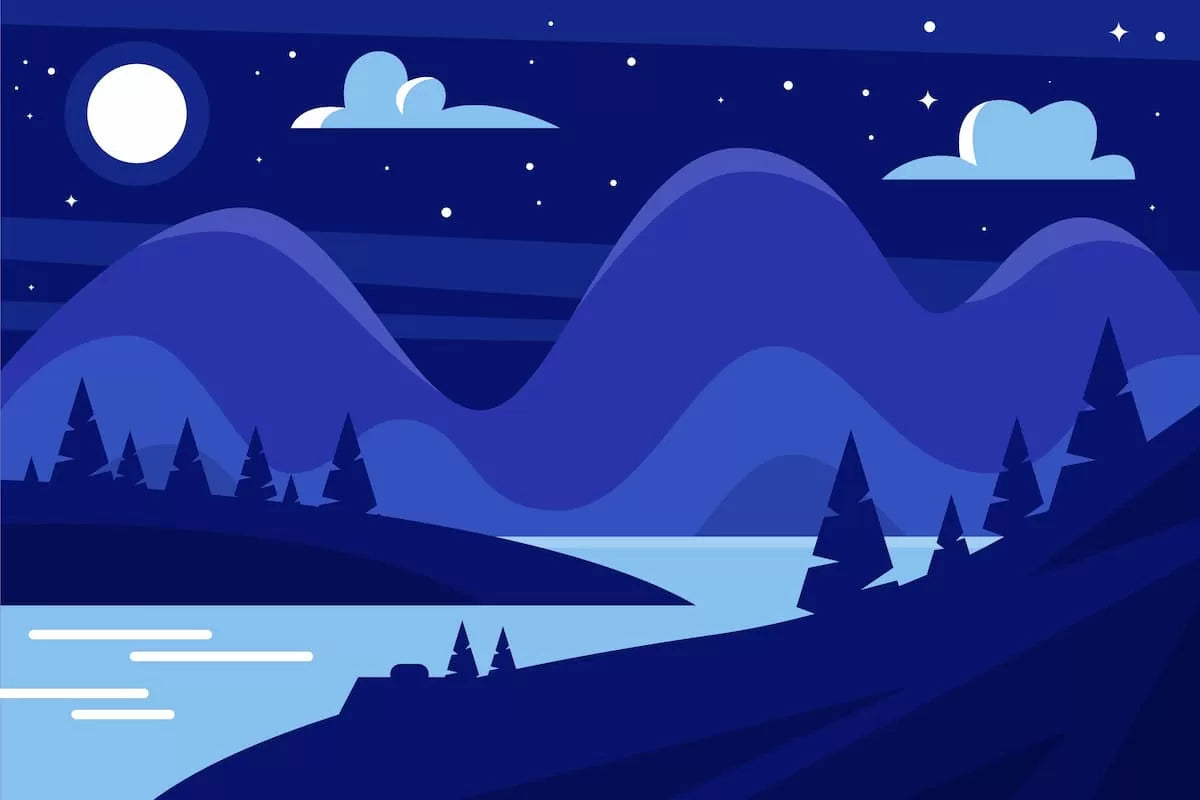 Papier‎ peint‎ enfant‎ montagnes‎ géométriques‎ bleues