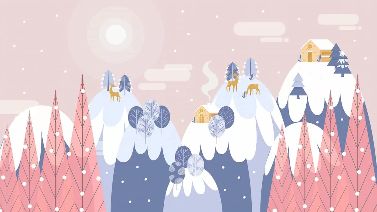 Papier‎ peint‎ enfant‎ géométrique‎ montagnes‎ enneigées