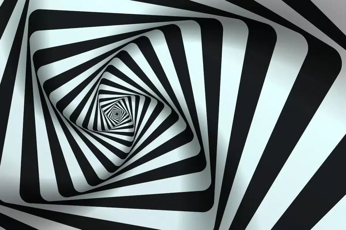 Papier peint noir et blanc 3D spirale