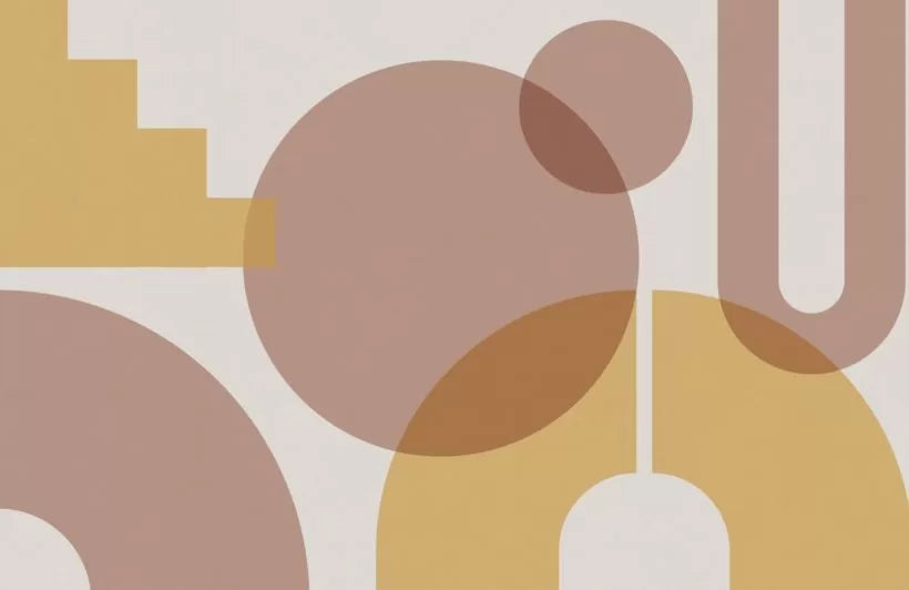 Papier‎ peint‎ géométrique‎ marron‎ et‎ orange