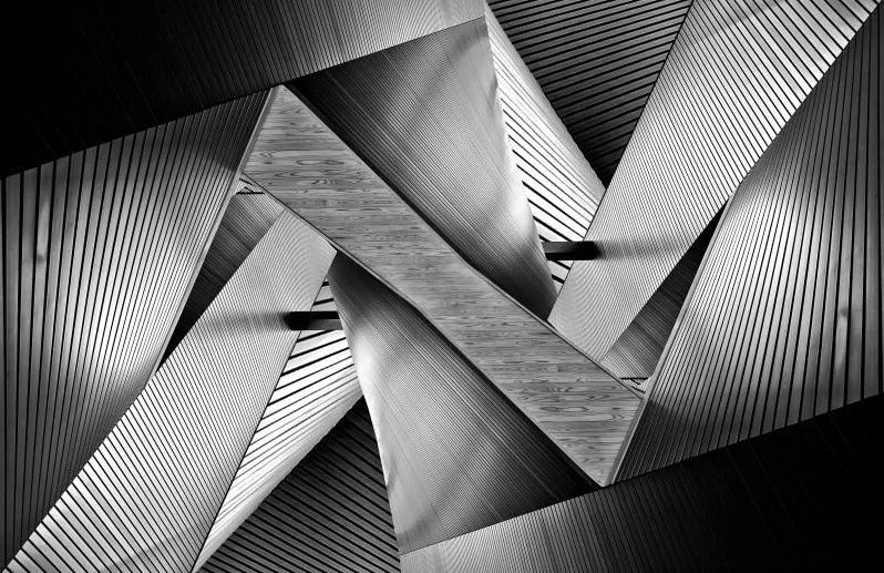 Papier peint 3D motif géométrique métallique