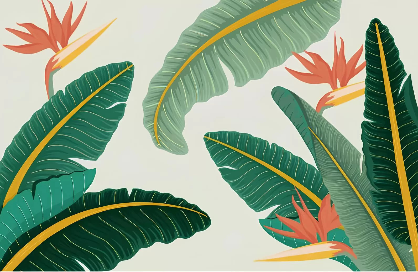 Papier peint enfant moderne plantes tropicales