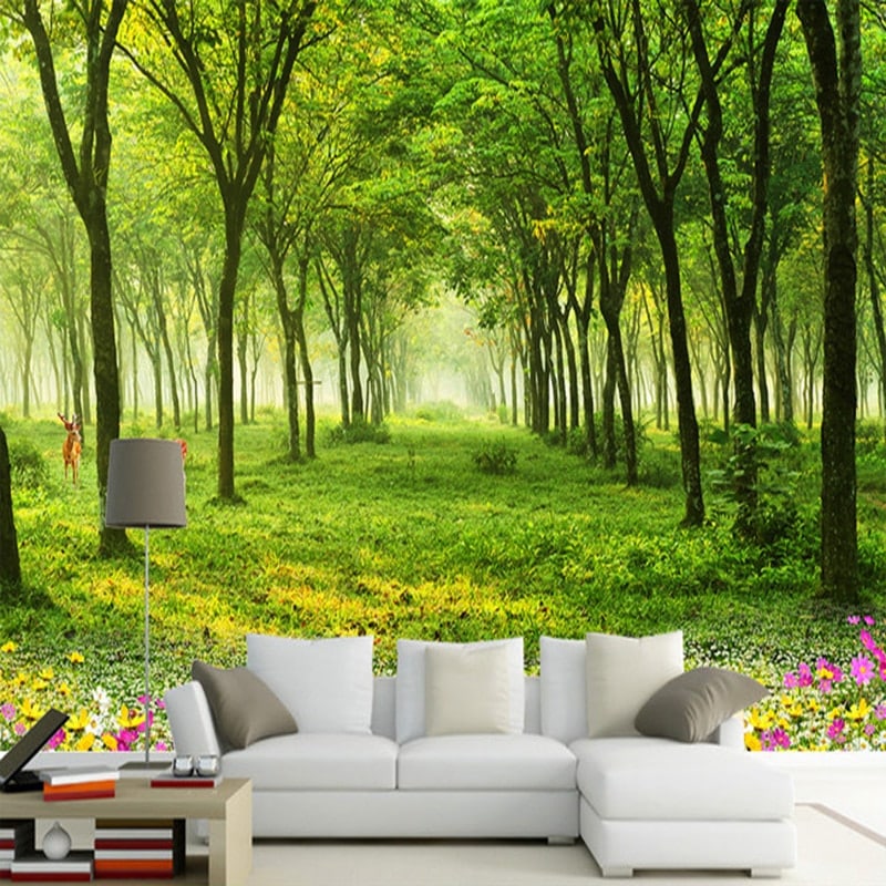 Papier peint panoramique forêt profonde