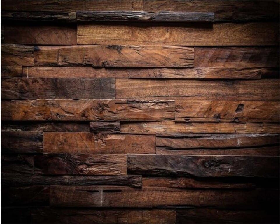 Papier peint planches de bois brut