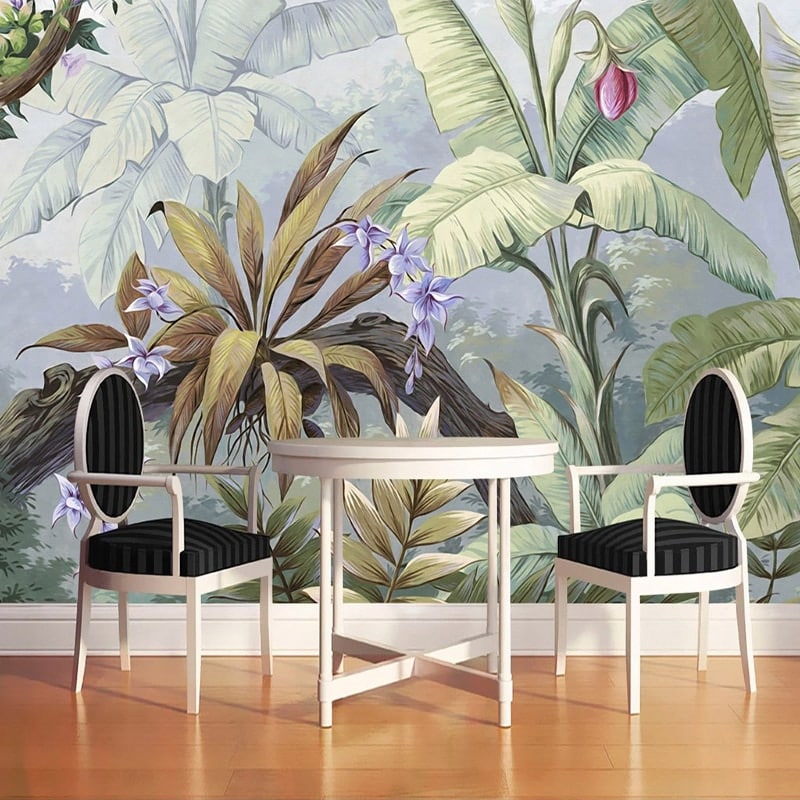 Papier peint plantes tropicales design