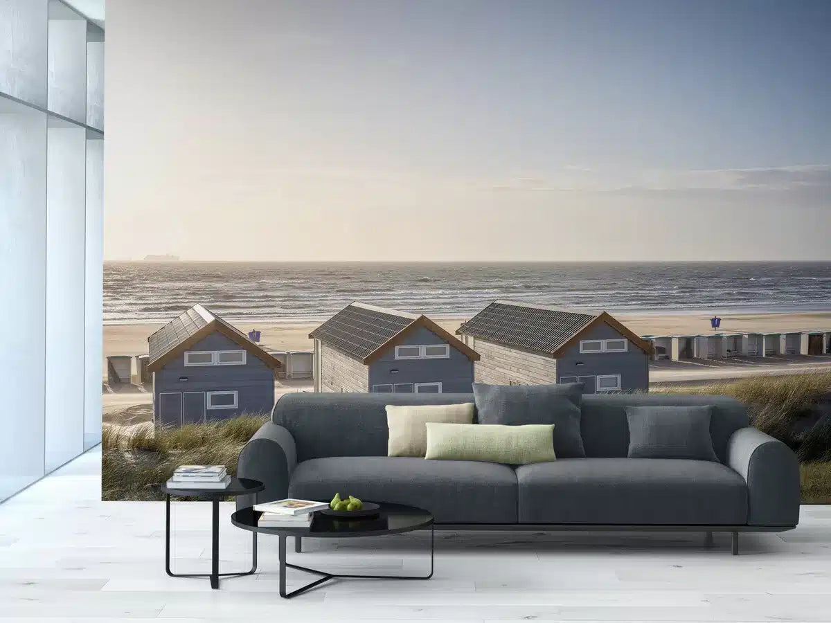 Papier peint panoramique maison vue bord de plage