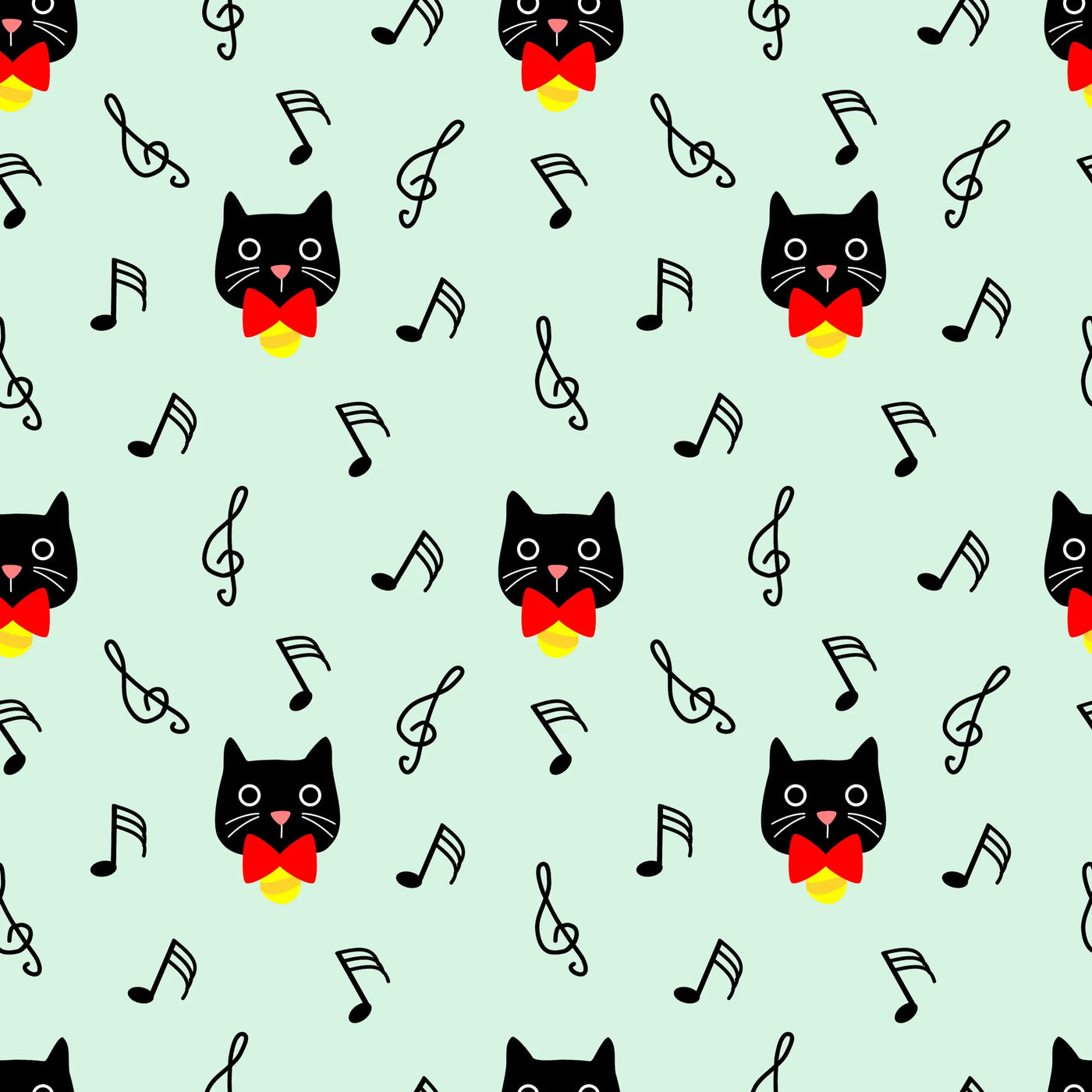 Papier‎ Peint‎ Note‎ de‎ Musique‎ Chat