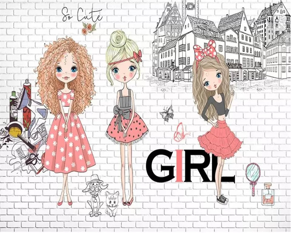 Papier‎ peint‎ enfant‎ fashion‎ girl