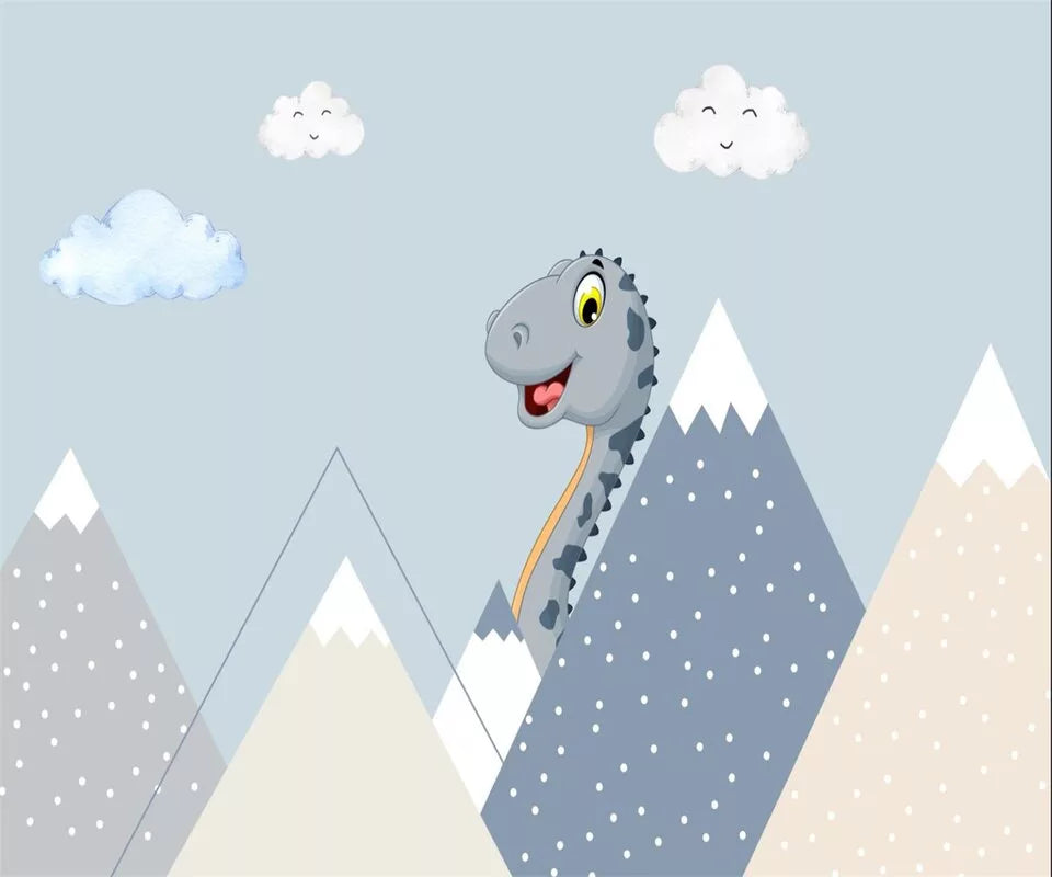 Papier‎ peint‎ enfant‎ montagnes‎ et‎ dinosaure
